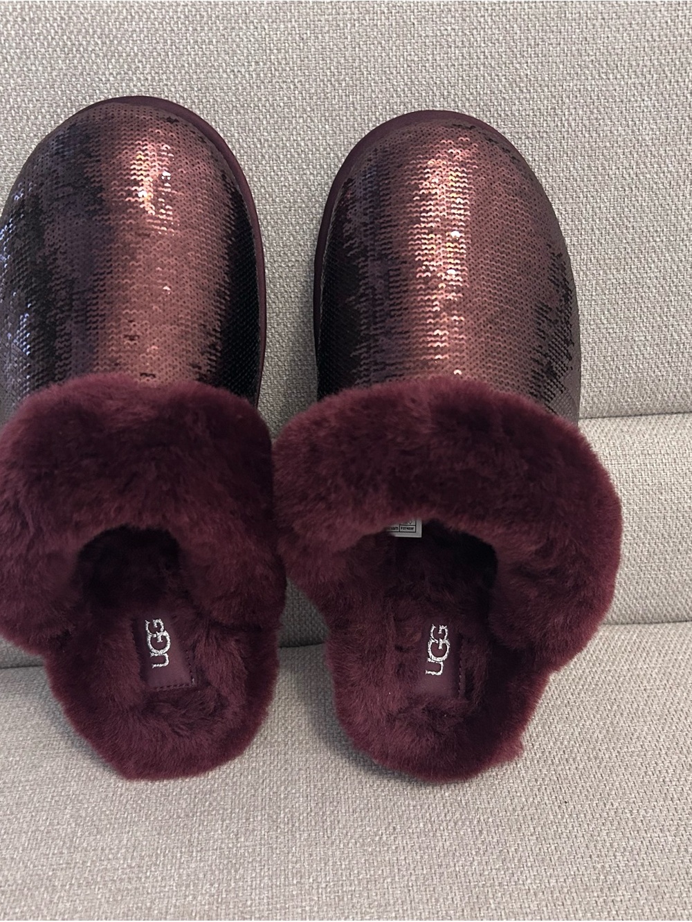 UGG Women's Sequin Slide Slipper in Burgundy - Picture 5 of 5